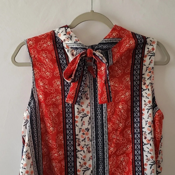 Cato Est. 1946 Sleeveless Blouse Handkerchief Hem sz Large Vintage Quilt Pattern - Picture 8 of 15